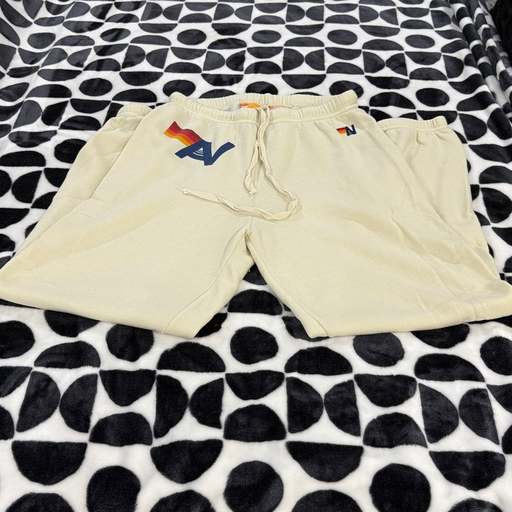 Aviator Nation LOGO Sweatpants Vintage White - Picture 2 of 8